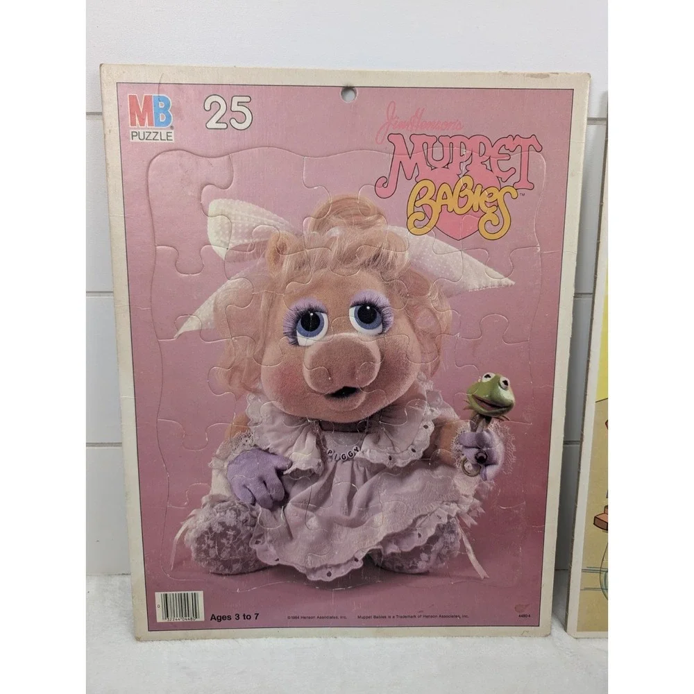 Vintage Muppet Babies Frame Tray‎ Puzzle Disney Babies Miss Piggy Mickey 80s